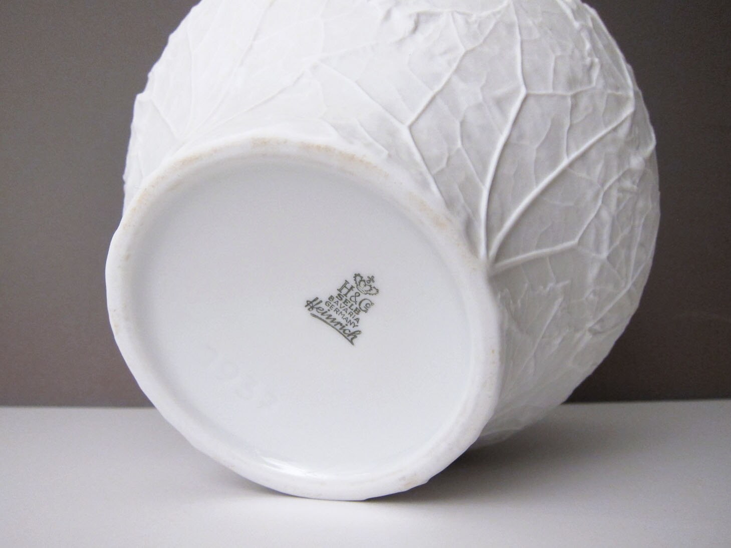 Bavarian White Bisque Porcelain Vase MidCentury Modern