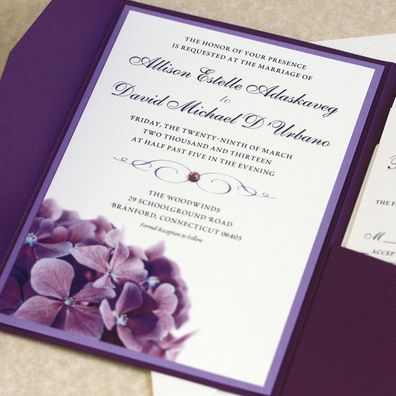 Printable wedding invitations hydrangea