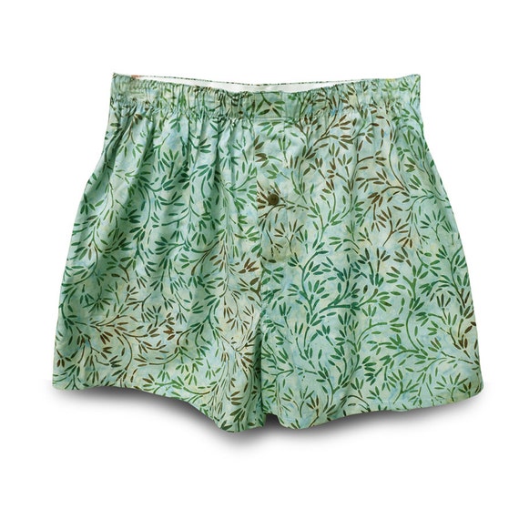 Cotton Batik Unisex Boxer Shorts size M U/GR005 by PelangiDesign