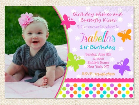 1St Birthday Butterfly Invitation Wording 4