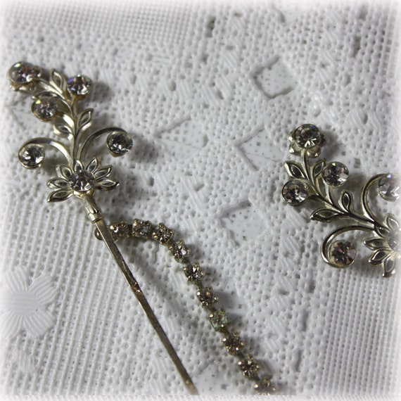 Vintage Rhinestone Bobby Pins Hair Accessory Wedding Prom