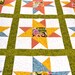 Baby Quilt, Star Quilt, Yellow, Orange, Blue, Green