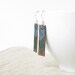 Copper enamel earrings dangle drop teal blue green white jewelry fashion geometry. Rectangles. by Alery bioteam