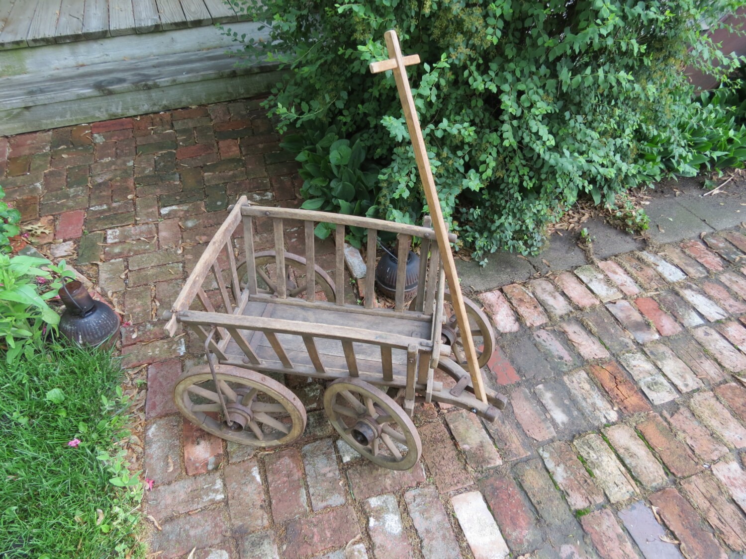 SALE. Vintage Antique Wooden Goat Cart Wagon. by thevrose on Etsy