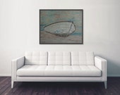Large oil painting, Impressionist art, Original Painting , oil on canvas, Seascape The Boat- 36x28 inches-91x72cm