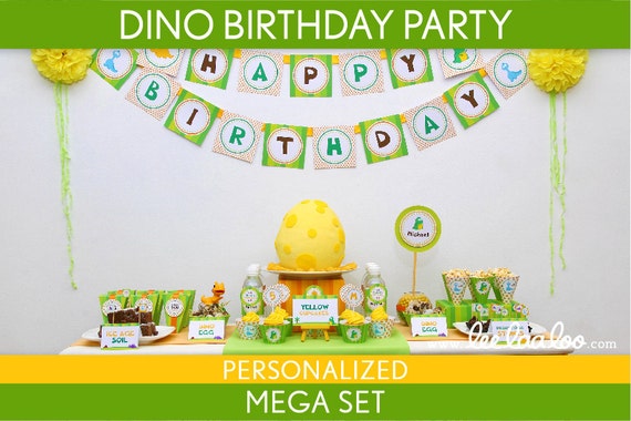 Dinosaur Birthday Party Package Collection Set Mega Personalized Printable // Dinosaur - B18Pz2 Il_570xn