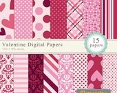 Valentine scrapbook paper 12x12, digital scrapbooking paper, royalty free- Instant Download Il_170x135