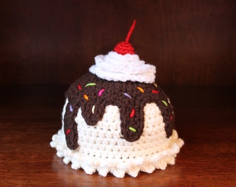 Ice Cream Sundae Baby Beanie YOU CHOOSE SIZE (Newborn-Adult)