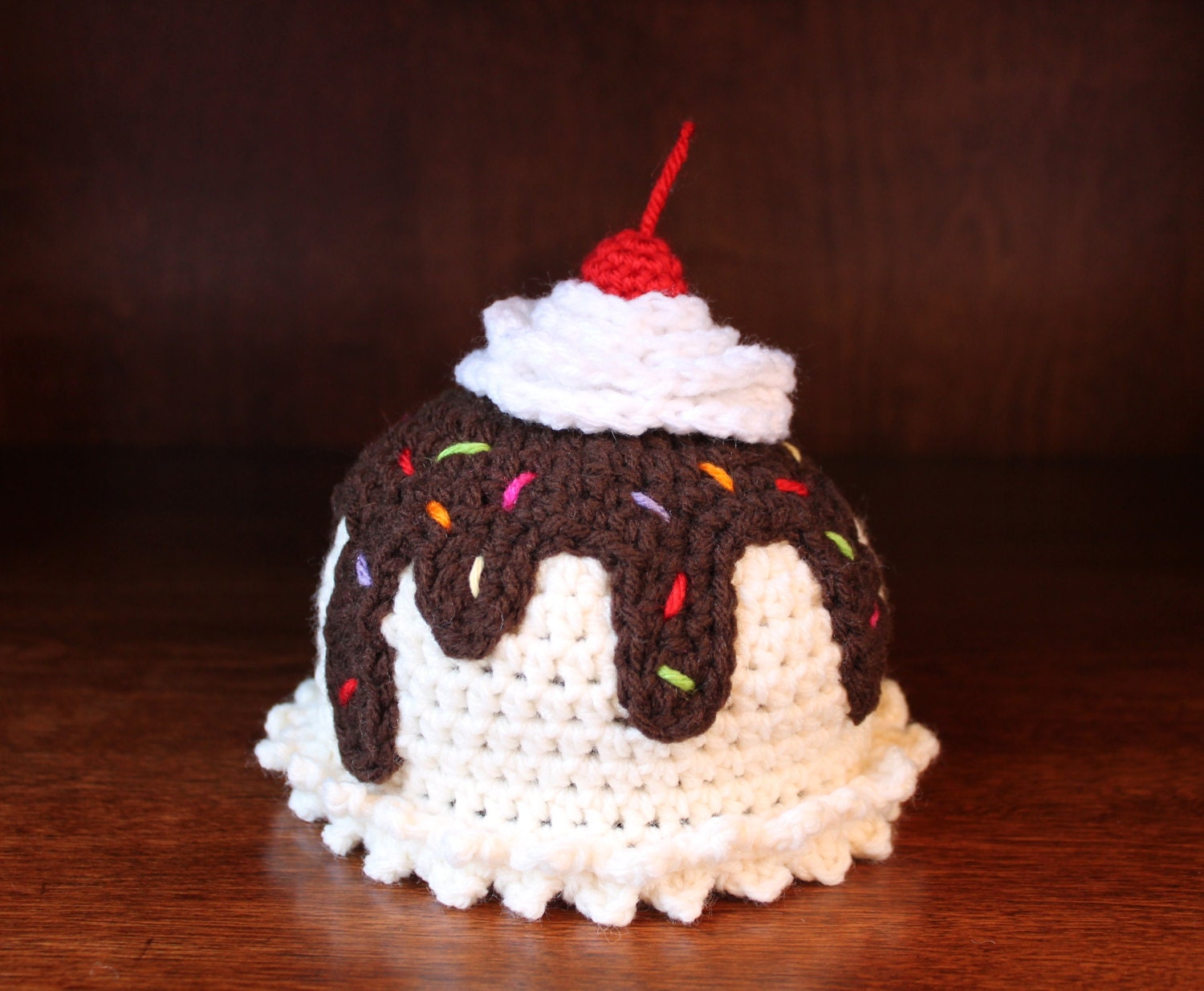 Ice Cream Sundae Baby Beanie YOU CHOOSE SIZE NewbornAdult