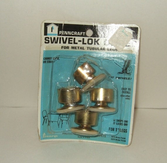 vintage furniture leg swivel glides tubular by VintageHillbillies