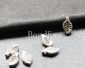 60pcs / Leaf / Oxidized Silver / Base Metal / Charm 11x6mm (Y60//A17)