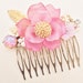 Blushing Bride.Vintage Assemblage Floral and Fire Opal Hair Comb.Repurposed Jewlery.Upcycled.Bridal.Shabby Chic.Vintage Glass Opal.OOAK