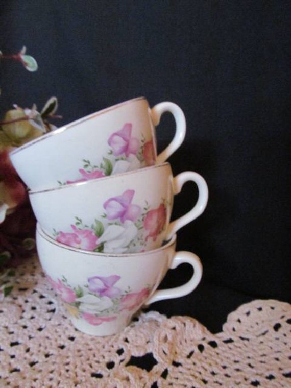 vintage in  Pink made Made in Cups  Shabby England tea Style Cottage Tea cups Floral  england Coffee
