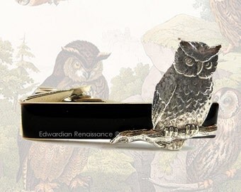 Steampunk Owl Tie Clip Harry Potter Inspired Tie Bar Vintage Style Tie Bar Accent Custom Color Options