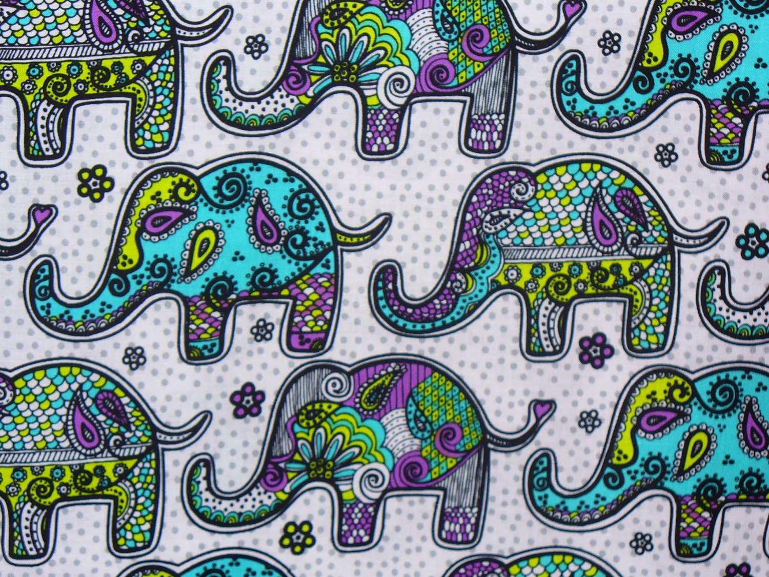 Elephant Fabric / Mosaic Elephant Fabric / by trinketsintheattic