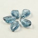 Blue Czech Glass Leaves, 15mm Navy Blue Etched Leaf Beads, Five