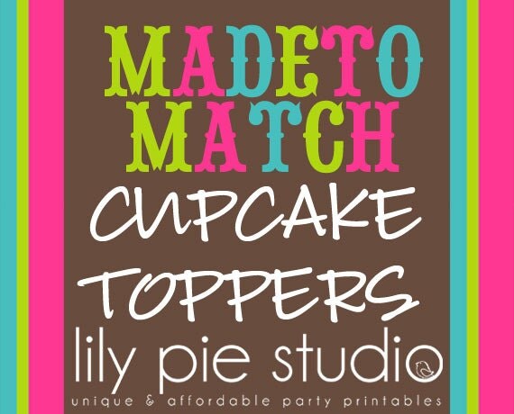 Custom Cupcake Toppers Made to Match any invitation design from LilyPieStudio Il_570xn