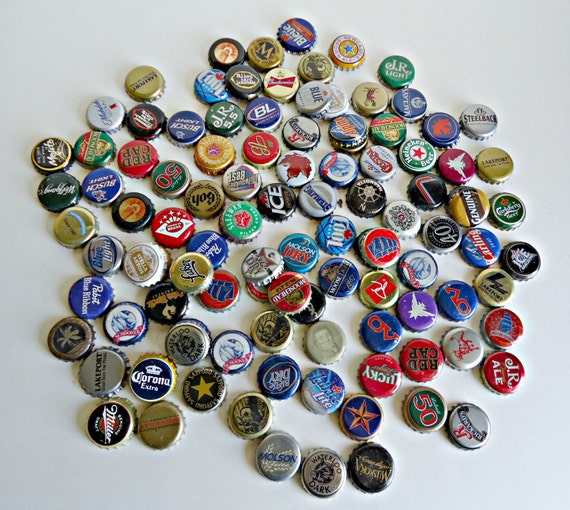 100 Vintage Beer Bottle Caps 1980's Lot B