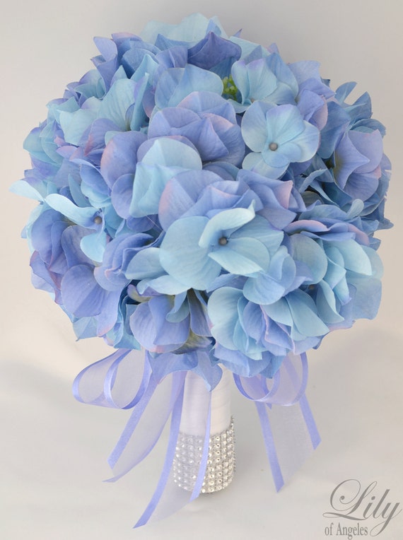 Items similar to 17pcs Wedding Bridal Bouquet Silk Flower ...