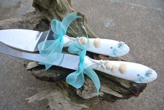 Cake Cutting Set Beach Theme Destination Wedding by JCBees on Etsy