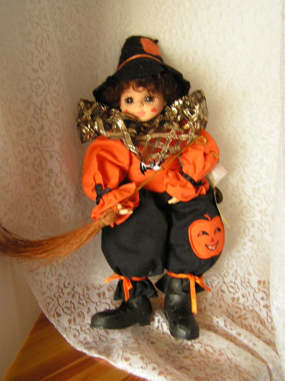 Clearance 1988 Vintage Brinn's Porcelain Halloween doll