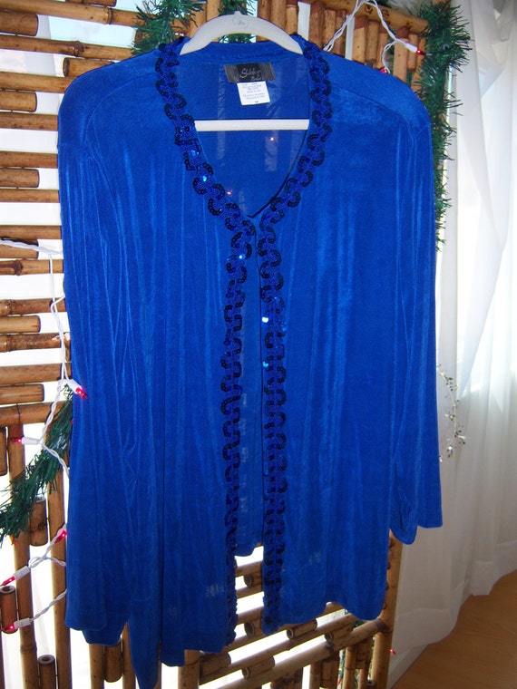 Pockets royal blue cardigan plus size women boots day