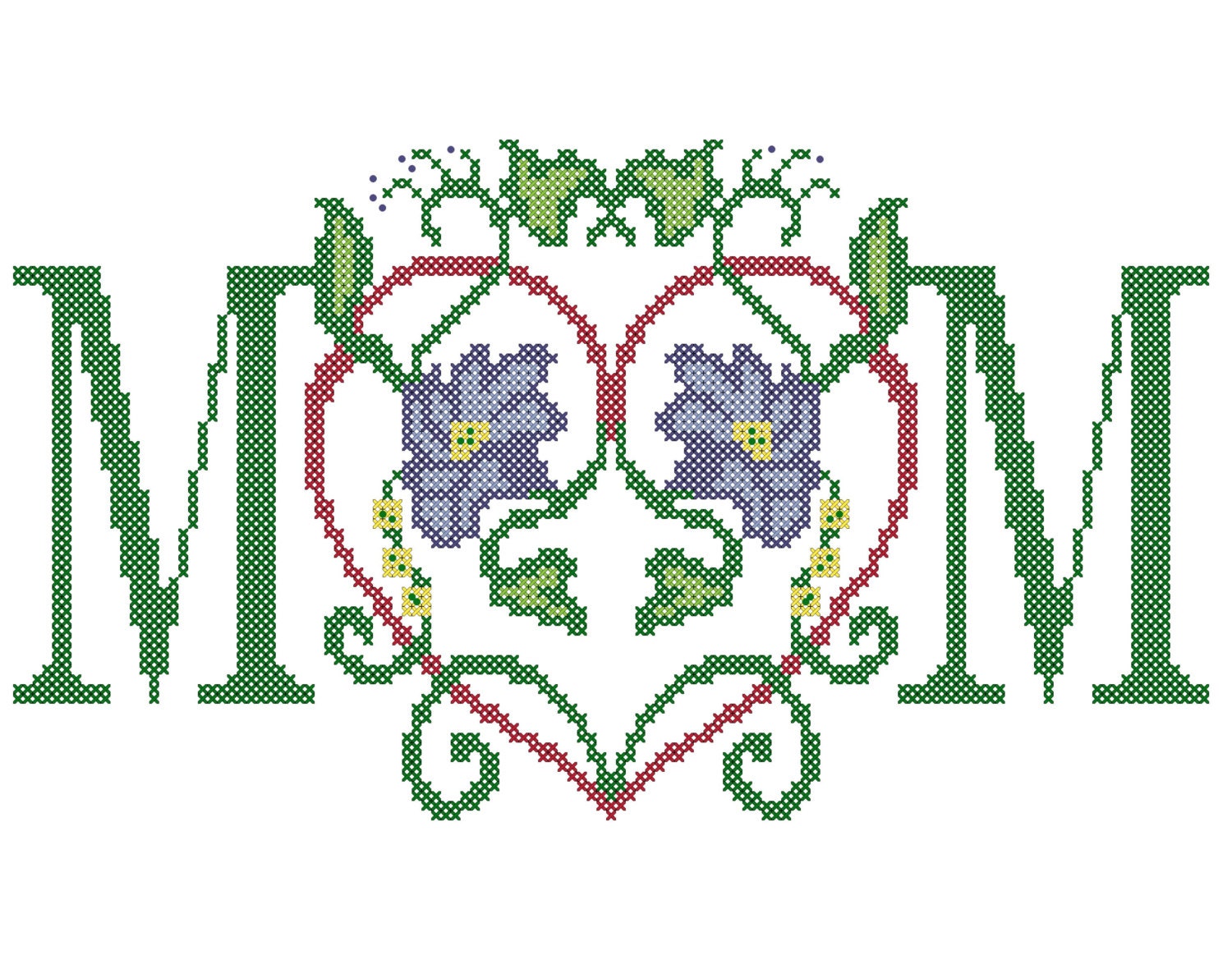 Mom cross stitch pattern/mother's day gift cross