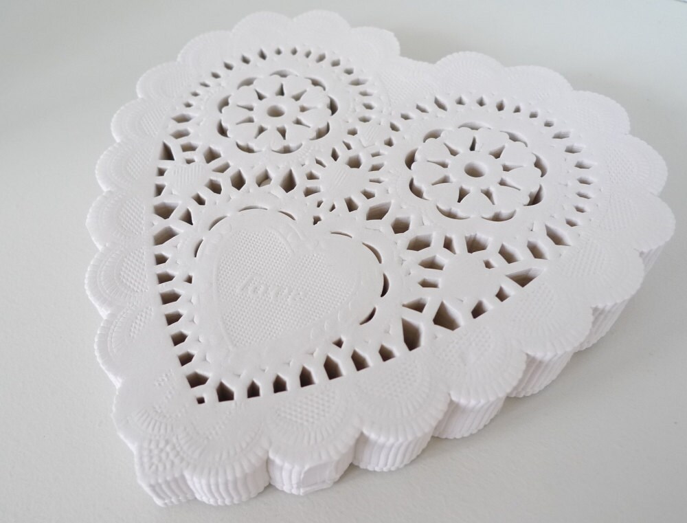200 French Lace Paper Doilies Doily 5 Heart Shaped