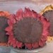 Primitive Sunflower Pokes Colorful Bouquet Red Orange Yellow