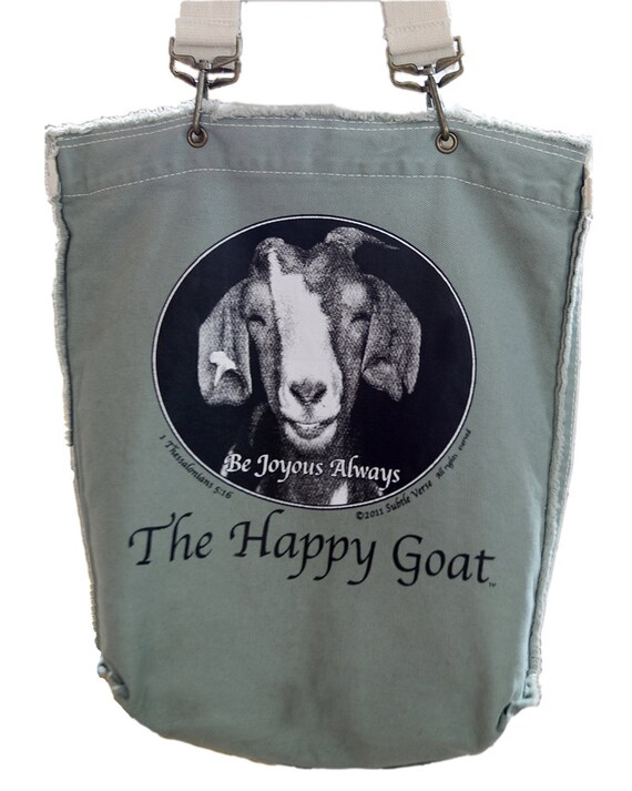 The Happy Goat Bag NEW Inspiriational Green Tote