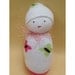 Swaddled Baby Plush Rattle - White with Pink and Green Butterflies
