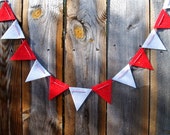Red and White Glitter Felt Bunting Garland Il_170x135