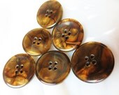 Brown Vintage Button Pearl  4 Hole 24 Pieces
