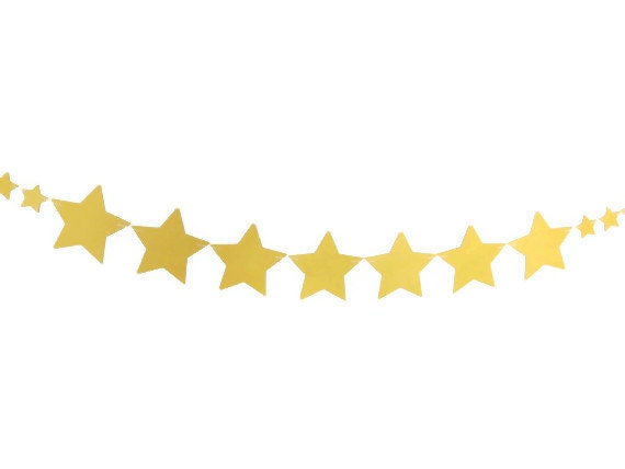 Paper Star Banner Yellow Hanging Stars Children's