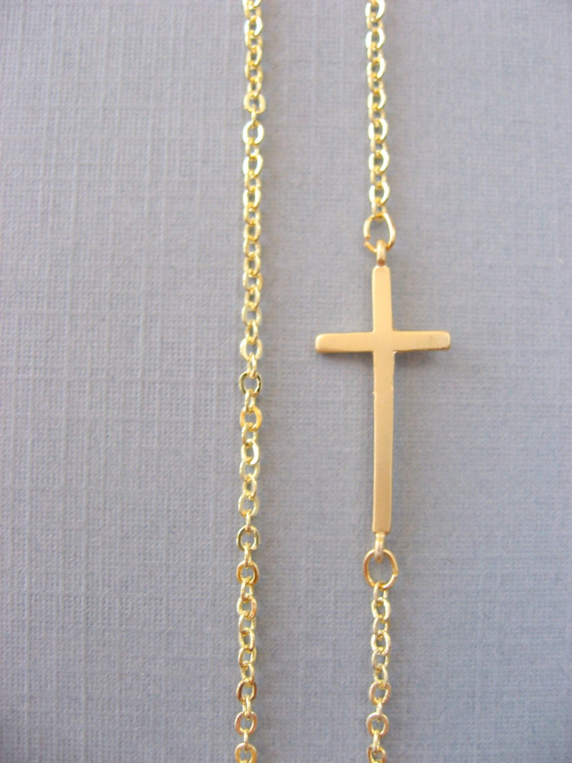 Sideways Cross Necklace Gold CrossChoker Celebrity Inspired