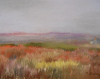Lubec Cottage Meadow Original Pastel Painting