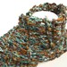 Ladies scarf hand knitted greens browns mix yarn