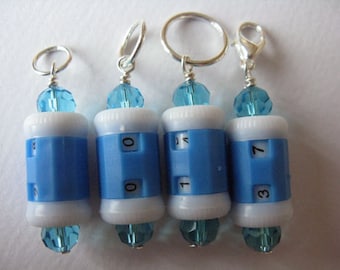 4Pcs Stitch Marker and Row Counter TWO in ONE 7mm, 9mm or 10mm