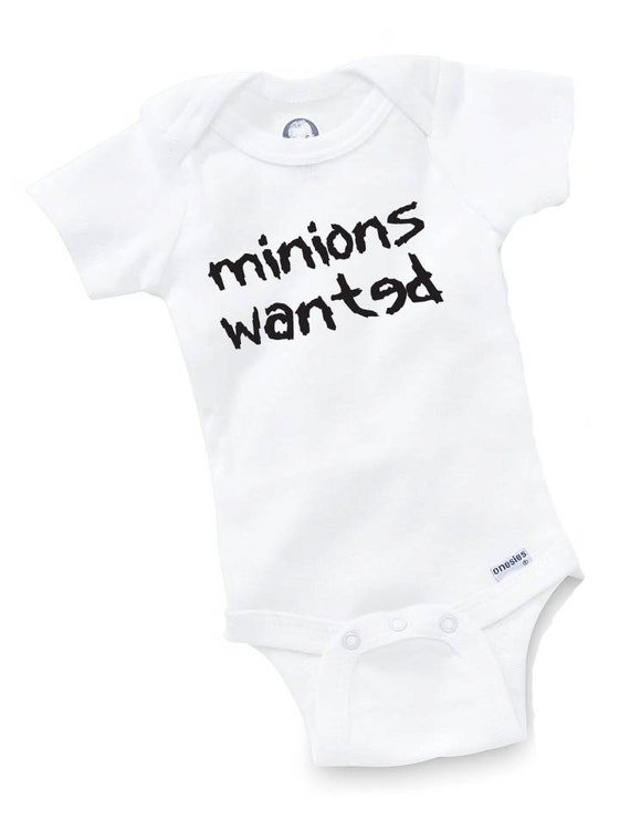 Minions Wanted Onesie Bodysuit Baby Shower Gift Funny Geek