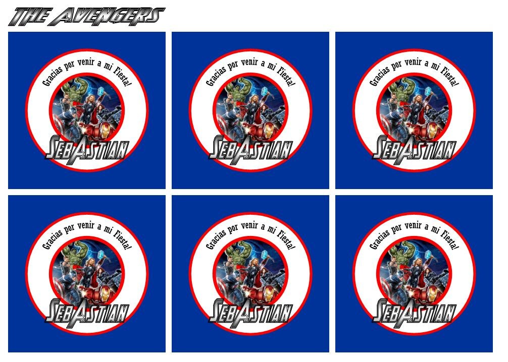 The AVENGERS Favors tags Birthday Boy Party Thank by ICandyEvents