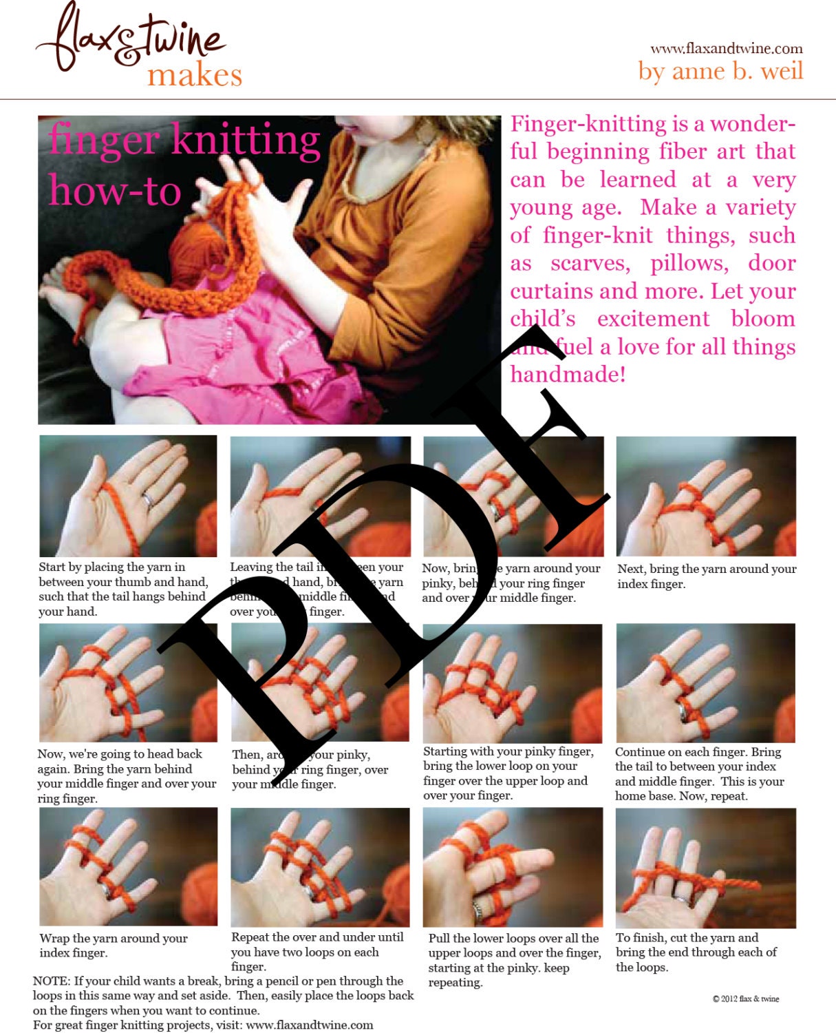 Finger Knitting How-To PDF