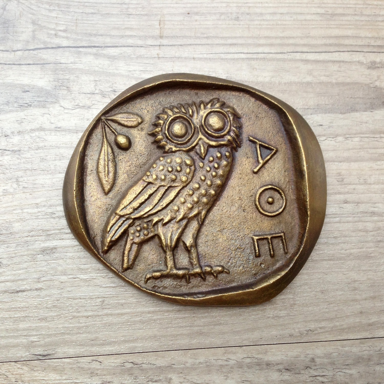 Bronze Paperweight Greek OwlGoddess Athena Symbol Museum