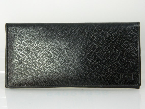 Vintage Men's Black Leather Wallet Christian by 3sisterstreasures
