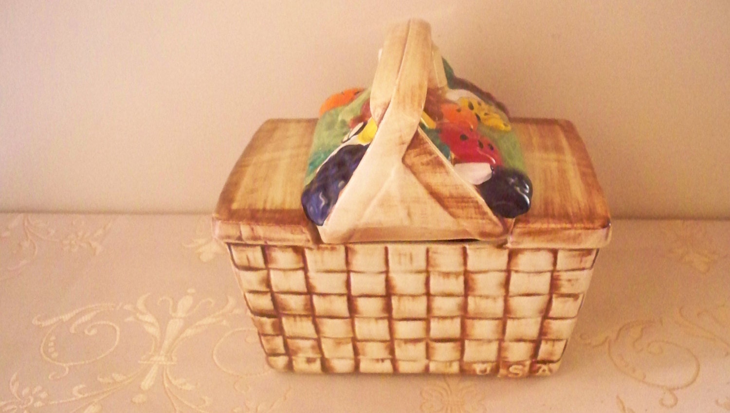 Vintage McCoy Pottery Cookie Jar Fruit Basket by vintagesouthwest
