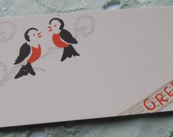 1930 Christmas Gift Card Tag Scrapbooking Craft Altered Art Art Deco Tag Card