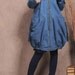 Large pockets Hood lantern blue Maxi coat