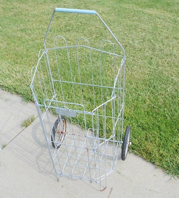 Vintage Laundry Cart on Wheels
