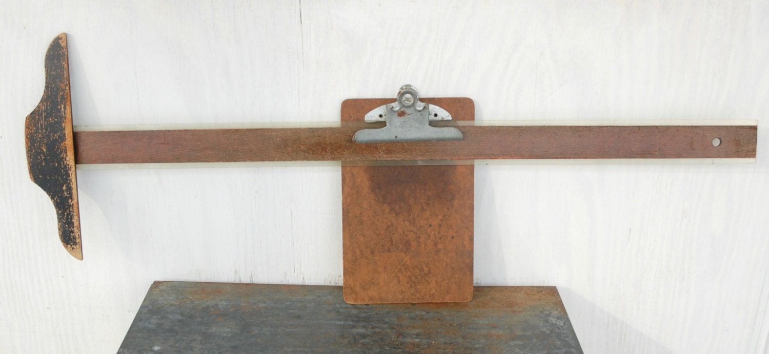 drafting board with t square