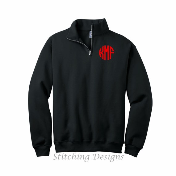 Monogrammed sweatshirt 1/4 zip sweatshirt monogram pullover