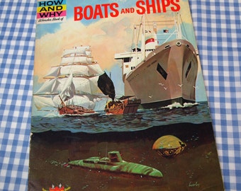 the how and why wonder book of boats and ships, vintage 1963 children's book